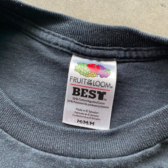Vintage Y2K 2000s Fruit Of The Loom Best Girls Fitness Black Graphic Tee Shirt M - Picture 3 of 6